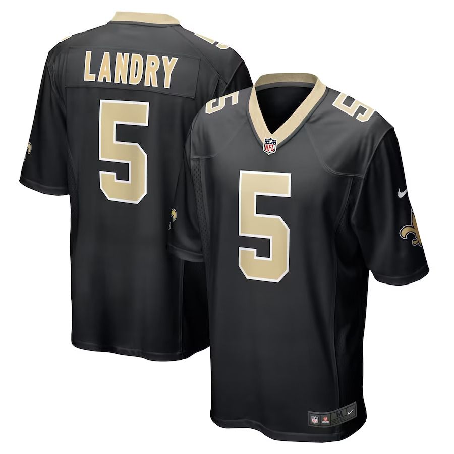 Men New Orleans Saints 5 Jarvis Landry Nike Black Player Game NFL Jersey